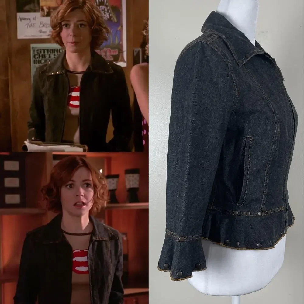 Rare Vintage Dark Denim Studded Jacket ASO Willow Rosenberg BtVS Y2K